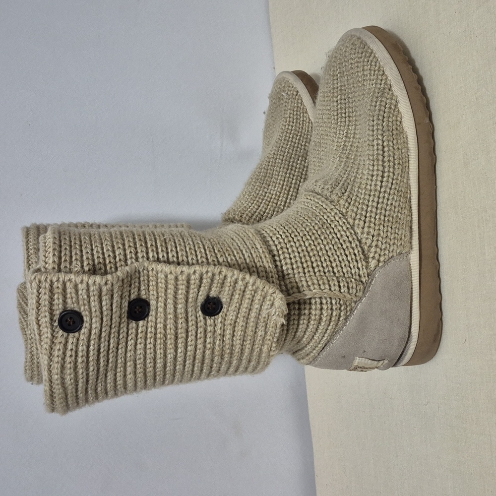 UGG Women's Beige Knit Button Boots
